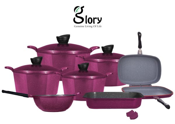 Lux hexagon cookware set, 13 pieces